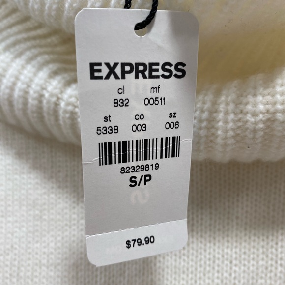 NWT Express Cowl Neck Wool Blend Sweater in Cream Ivory Women’s Size Small - Picture 6 of 8